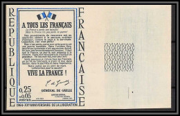 France N°1408 Libération L'affiche A Tous Les Français De Gaulle Guerre 1939/45 Essai Color Proof Non Dentelé ** - De Gaulle (Generale)