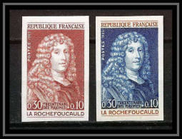 France N°1442 La Rochefoucauld écrivain Writer Essai (trial Color Proof) + Non Dentelé Imperf ** MNH - Essais De Couleur 1945-…