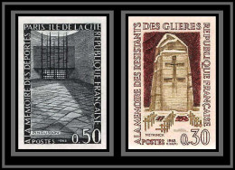 France N°1380/1381 Déportés Résistants Des Glières Non Dentelé ** MNH (Imperf) Cote 54 Euros - 1961-1970