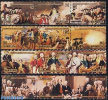 Barbuda 1976 US Bicentenary 4x3v [::], Mint NH, History - Nature - Various - US Bicentenary - Horses - Uniforms - Costumes