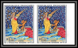 France N°1458 L'apocalypse Tapisserie Angers Tableau Tapestry Non Dentelé ** MNH Imperf Cote Maury 180 Euros Paire - 1961-1970