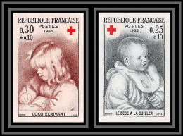 France N°1466 / 1467 Croix Rouge (red Cross) 1965 Tableau (Painting) Renoir Non Dentelé Imperf ** Cote 150 - 1961-1970