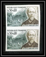 France N°1475 Hippolyte Taine, Philosophe Ecrivain Writer Paire Non Dentelé ** MNH (Imperf) Essais Essai - 1961-1970