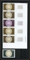 France N°1542 Comptes Courants Chèques Postaux Banque Bank Bande De 5 Essai (trial Color Proof + Non Dentelé Imperf ** - Essais De Couleur 1945-…