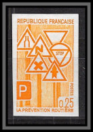 France N°1548 Prévention Routière Voiture (Cars) Essai Proof Non Dentelé Imperf Sans Gomme No Gum (*) 1968 - Color Proofs 1945-…