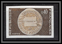 France N°1542 Comptes Chèques Postaux Banque Bank Monnaie Coins Essai Proof Non Dentelé Imperf Sans Gomme No Gum (*) - Color Proofs 1945-…
