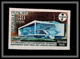 France N°1554 Enseignement Audiovisuel Royan 1968 Non Dentelé ** MNH (Imperf) - 1961-1970