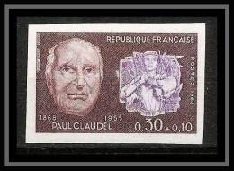 France N°1553 Charles Claudel Diplomate Academicien Non Dentelé ** MNH (Imperf) - 1961-1970