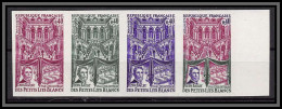 France N°1575 Bal Petits Lits Blancs Bailly Compositeur Musique Music Trial Color Proof Non Dentelé Imperf ** MNH Bande  - Color Proofs 1945-…