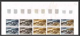 France N°1605 Libération Débarquement Provence Guerre 1939/45 Essai Color Proof Non Dentelé (imperf) Bloc10 Code Couleur - Essais De Couleur 1945-…