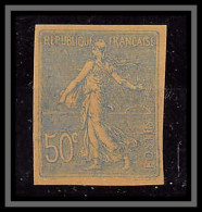 France N°161 50 C Type Semeuse Lignée (*) Mint No Gum TB Essai (trial Color Proof) Non Dentelé Imperf Bleu Vert - 1903-60 Semeuse Lignée