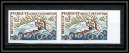 France N°1609 Canoe Kayak Bourg-St-Maurice 1969 Kayaking Paire Cote 160 Non Dentelé ** MNH (Imperf) - 1961-1970