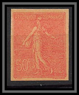 France N°161 50 C Type Semeuse Lignée (*) Mint No Gum TB Essai (trial Color Proof) Non Dentelé Imperf Rouge/rose - Color Proofs 1945-…