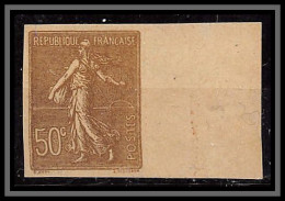 France N°161 50 C Type Semeuse Lignée (*) Mint No Gum TB Essai (trial Color Proof) Non Dentelé Imperf Marron BDF - Color Proofs 1945-…