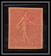 France N°161 50 C Type Semeuse Lignée (*) Mint No Gum TB Essai (trial Color Proof) Non Dentelé Imperf Rose - Color Proofs 1945-…