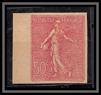 France N°161 50 C Type Semeuse Lignée (*) Mint No Gum TB Essai (trial Color Proof) Non Dentelé Imperf Rose BDF - Color Proofs 1945-…