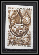 France N°1612 Charte Européenne De L'eau Water Europa 1969 Essai Proof Non Dentelé Imperf Sans Gomme No Gum (*) - Color Proofs 1945-…