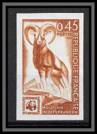 France N°1613 Mouflon Méditéranéen Essai Proof Non Dentelé Imperf Sans Gomme No Gum (*) 1969 - Farbtests 1945-…