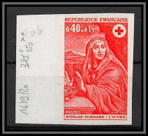 France N°1620 Croix Rouge (red Cross) 1969 Tableau (Painting) Mignard Non Dentelé ** MNH (Imperf) - Essais De Couleur 1945-…