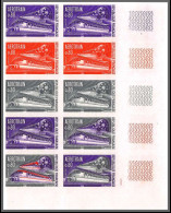 France N°1631 Aérotrain Train Bloc 10 Trial Color Proof Non Dentelé Imperf ** MNH - 1961-1970