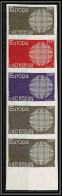 France N°1637 Europa 1970 Bande De 5 Essai (trial Color Proof) Non Dentelé Imperf ** MNH Strip 5 Cote 312.5 - 1970