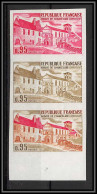 France N°1645 Abbaye De Chancelade (Dordogne) Bande De 3 Essai (trial Color Proof) Non Dentelé Imperf ** MNH - Essais De Couleur 1945-…