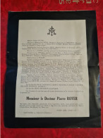 Faire Part Décès MR LE DOCTEUR PIERRE ROYER 1930 SAINT DIZIER - Historical Documents