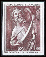 France N°1654 Tableau Sculpture Sculptor Cathédrale Strasbourg Church Cote 77 Non Dentelé ** MNH (Imperf) - Beeldhouwkunst