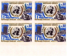 France N°1658 ONU (uno) Nations Unies United Nations Non Dentelé ** MNH (Imperf) Cote Yvert 200 Euros BLOC 4 - 1961-1970