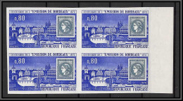 France N°1659 Centenaire De La Ceres De Bordeaux Bloc De 4 Cote 180 Non Dentelé ** MNH (Imperf) - Briefmarken Auf Briefmarken