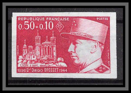 France N°1668 Eglise Church Lyon Général Brosset Essai Proof Non Dentelé Imperf Sans Gomme No Gum (*) - Essais De Couleur 1945-…