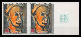 France N°1673 Tableau (Painting) Songe Creux Rouault Paire Cote 200 Non Dentelé ** MNH (Imperf) - 1971-1980