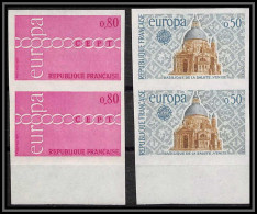 France N°1676 / 1677 Europa 1971 Basilique Salute Venise Church Cote 250 Paire Non Dentelé ** MNH (Imperf) - 1971-1980