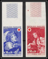 France N°1700 / 1701 Croix Rouge (red Cross) 1971 Tableau (Painting) Greuze Paire Non Dentelé ** MNH (Imperf) - 1971-1980