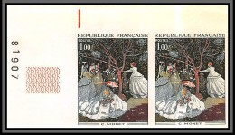 France N°1703 Tableau (Painting) Femmes Au Jardin Monet Paire Non Dentelé ** MNH (Imperf) Cote Maury 220 - 1971-1980