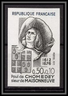 France N°1706 Chomedey De Maisonneuve Montreal Canada Essai (trial Color Proof) Non Dentelé Imperf ** MNH - Essais De Couleur 1945-…
