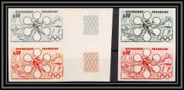 France N°1705 Jeux Olympiques 72 (olympic Games) Sapporo Japan 1972 Essai Trial Color Proof Non Dentelé Imperf - Essais De Couleur 1945-…