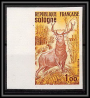 France N°1725 Sologne Animal Cerf (deer) Non Dentelé ** MNH (Imperf) - 1971-1980