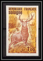 France N°1725 Sologne Animal Cerf (deer) Non Dentelé ** MNH (Imperf) - 1971-1980