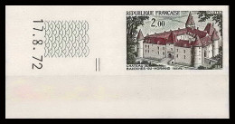 France N°1726 Chateau (castle) De Bazoches Nièvre Coin Daté Non Dentelé ** MNH (Imperf) - 1971-1980
