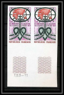 France N°1760 Académie Des Sciences D'Outre-Mer (cœur Heart) Non Dentelé ** MNH (Imperf) Paire Bord De Feuille - 1971-1980