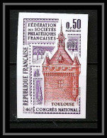 France N°1763 Sociétés Philatéliques Toulouse Donjon Capitole Non Dentelé ** MNH (Imperf) - 1971-1980