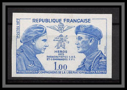 France N°1773 Bourgoin Kieffer Héros Parachutistes SAS Resistance Essai Color Proof Non Dentelé Imperf ** MNH  - Color Proofs 1945-…