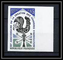 France N°1778 Chambres D'agriculture Coq 1973 Cock Non Dentelé ** MNH (Imperf) - 1971-1980