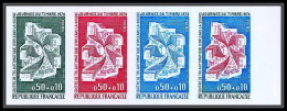 France N°1786 Journée Du Timbre 1974 Centre De Tri Orleans Trial Color Proof Non Dentelé Imperf ** MNH Bande De 4 - Color Proofs 1945-…