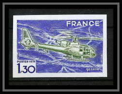 France N°1805 Hélicoptère Gazelle Helicopter 1974 Cote 70 Non Dentelé ** MNH (Imperf) Discount - 1971-1980