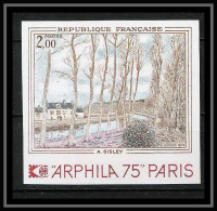 France N°1812 Tableau (Painting) Arphila 75 Canal Du Loing Sisley Non Dentelé ** MNH (Imperf) Cote 90 - 1971-1980