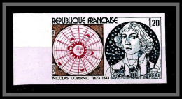 France N°1818 Nicolas Copernic Copernico Copernicus 1974 Non Dentelé ** MNH (Imperf) - 1971-1980