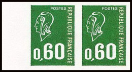 France N°1814 Bequet Non Dentelé ** MNH (Imperf) Paire Bord De Feuille - 1971-1980