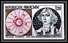 France N°1818 Nicolas Copernic Copernico Copernicus 1974 Non Dentelé ** MNH (Imperf) - 1971-1980